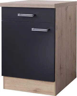 Produktbild von Küchenunterschrank - 60 cm breit - Anthrazit San Remo Eiche – Lino