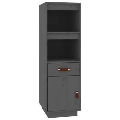 Produktbild von Highboard Grau 34x40x108,5 cm Massivholz Kiefer