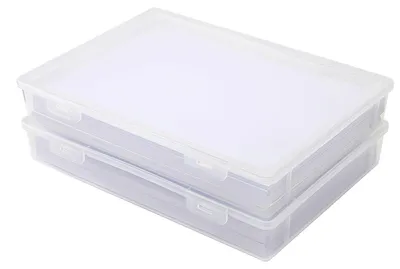 Zdjęcie produktu dla Solidchoice - Pudełka do przechowywania formatu A4 - 2 sztuki - Plastikowe z pokrywą - Pudełko na dokumenty - Duża przestrzeń do przechowywania - Zapięcie na zatrzask - 31 x 22 x 5 cm - Pudełko do przechowywania