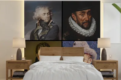 Produktbild von MuchoWow® Fototapete für Wohnzimmer oder Schlafzimmer Wandtapete Vinyl Motivtapete Collage - Alte Meister - Malerei - 220x220 cm - Tapeten