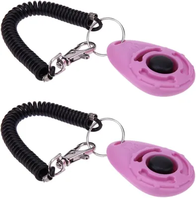 Image de 2 clickers pour chien pour l'entraînement - Rose