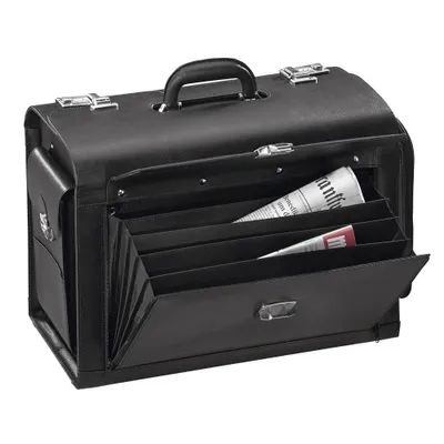Produktbild von Alassio Pilotenkoffer VERONA Leder schwarz, 34,5x48,5x21,5 cm