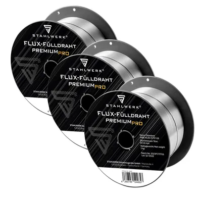 Produktbild von STAHLWERK Schweißdraht MIG/MAG Fülldraht E71T-GS Ø 0,9mm 0,9 kg Drahtrolle 3er Set