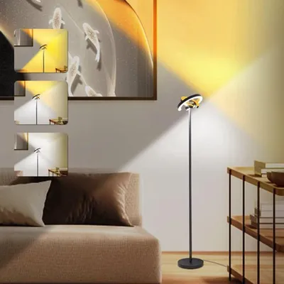 Produktbild von Moderne stehlampe aus Edelstahl mit dimmbarer Beleuchtung und Fernbedienung