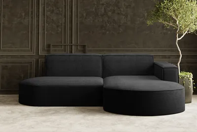 Produktbild von Kaiser Möbel Ecksofa Designer MODENA STUDIO stoff Dicker cord Poso Schwarz Rechts