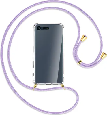 Produktbild von Handykette Backcover-Schutzhülle mit Band (Metall goldfarben) für Sony Xperia X Compact - violett