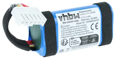 Produktbild von vhbw Akku kompatibel mit JBL Charge 4BLK, 4J, CHARGE4BLUAM, 4 Lautsprecher Boxen Speaker (7800 mAh, 3,7 V, Li-Ion)