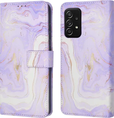 Zdjęcie produktu dla imoshion Design Bookcase voor de Samsung Galaxy A52(s) (5G/4G) - Purple Marble