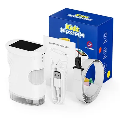 Produktbild von Kindermikroskop, 2-Zoll-IPS-Bildschirm, 1000-faches digitales Handmikroskop, tragbare HD-Taschen-Mini-USB-Mikroskopkamera, mit digitalem HD-Bildschirm