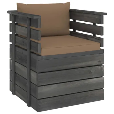 Image de Fauteuil de jardin avec coussins Bois de pin