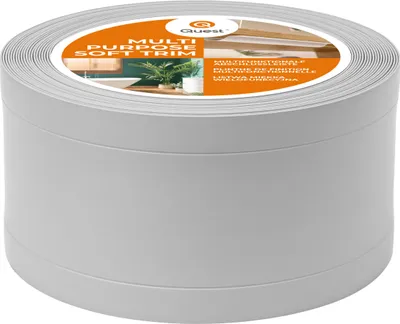 Produktbild von QUEST Abschlussleiste W1 aus PVC 6-in-1 1x95mm, 5m, selbstklebend, abdeckend, flexible Sockelleiste für Boden und Wand, grau
