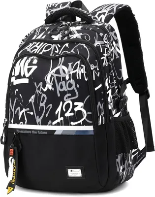 Image de Sac à dos, imperméable, pour l'école, noir, pour garçons