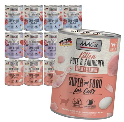 Zdjęcie produktu dla MAC's Kitten 12x800g Bezzbożowa Mokra Karma Dla Kociąt Mix 3 Smaków