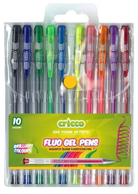 Zdjęcie produktu dla Cricco Długopisy Żelowe Fluorescencyjne 10 Kolorów