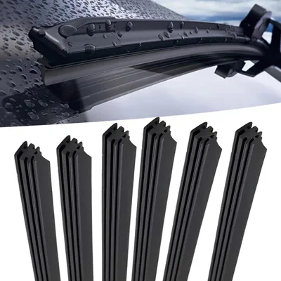Image de 6 essuie-glaces en caoutchouc, 800 mm, pièces de rechange, caoutchouc adaptable, coupe possible, universel