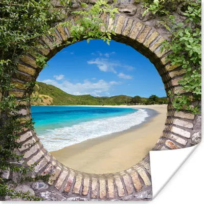 Produktbild von MuchoWow® Poster Strand - Meer - Blick 75x75 cm - Wand Dekoration