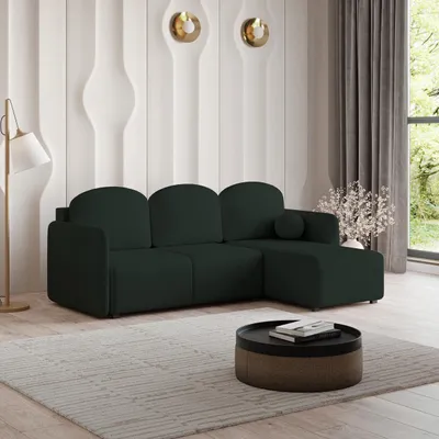 Produktbild von Masseno Ecksofa SUVINO mit Schlaffunktion L-Form, Sofa mit Bettkasten, Wohnzimmersofa, Couch, Soffa, Bettsofa, Couchgarnitur- Grün, NEVE 37