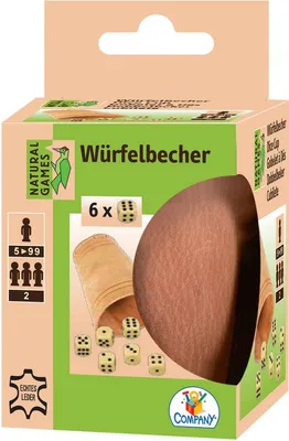 Produktbild von Lederwürfelbecher mit 6 Würfeln