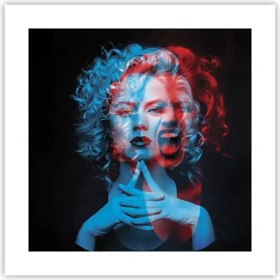 Produktbild von Poster - Poster ohne Rahmen - Schwarz Frau Emotionen - 40x40 cm - Wand Bild - Wanddeko - Wandbilder - Kunstposter - Wandposter - Bilder - Kunstdruck - Wanddekoration - Wandbild - P2XAC40x40-4472