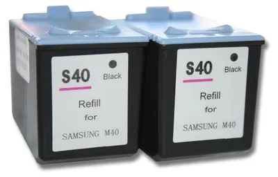 Produktbild von vhbw 2x Tintenpatronen Ersatz für Samsung INK-M40 für Drucker - Schwarz (Wiederaufgefüllt)