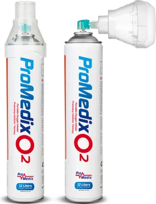 Produktbild von Přenosný inhalátor kyslíku Kyslík 99,4 % může 12L Univerzální náustek Inhalovatelný