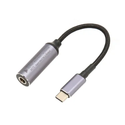 Zdjęcie produktu dla Kabel DC do typu C, 5,5 x 2,5 mm, 100 W, długość 6,8 cala, wejście gniazdowe, nylon, kabel typu C do DC5525 do tabletu, telefonu, PC