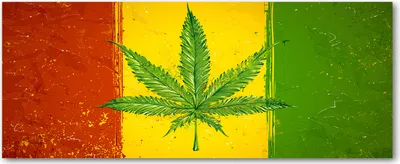 Produktbild von Tulup® Leinwandbild - 125x50 cm - Wandkunst - Drucke auf Leinwand - Leinwanddruck  - Landkarten & Flaggen - Mehrfarbig - Rasta Flagge