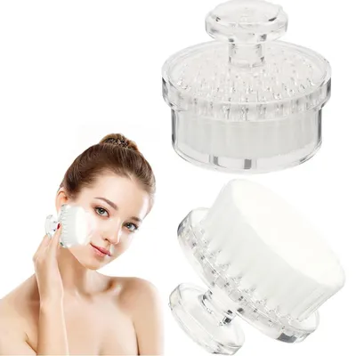 Produktbild von Gesichtsbürste - 2 Stück - Gesichtsreinigungsbürste für Tiefenreinigung und Gesichtsmassage - Peelingbürste - Porenreinigung - Mit Deckel - Sanft