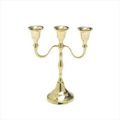 Produktbild von Kerzenständer 3 Armig Kandelaber Gold Tafelkerzen Stabkerzen Deko Hochzeit 2878