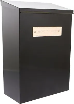 Zeitungsbox aus Stahl, Wandmontage, schwarz, mit Schloss