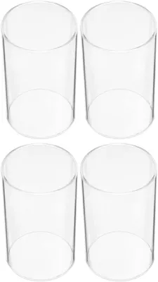Obrázek produktu pro 4-PAK Skleněný svícen Válcové sklo na svíčky do vložek 6x20 cm Sada 4 kusy