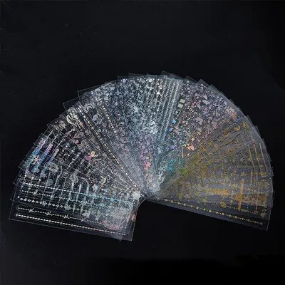 Produktbild von Holografische Glitter Sticker 30 Blatt selbstklebend