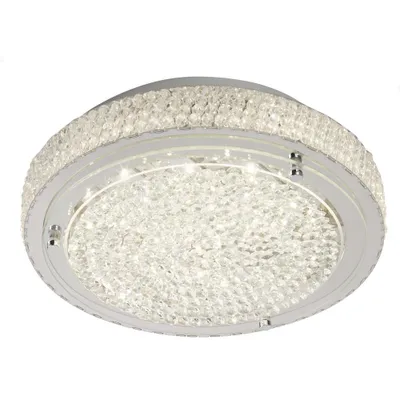 Zdjęcie produktu dla Lampa sufitowa LED Vesta 30cm chrom klosz szkło kryształ 12W 4000K neutralny biały