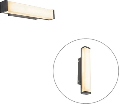 Zdjęcie produktu dla Lampa ścienna czarna 32 cm IP44 - Cascada