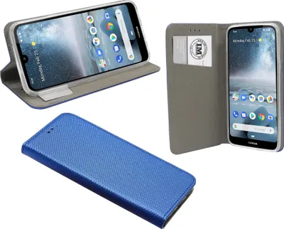 Produktbild von cofi1453® Buch Tasche "Smart" kompatibel mit NOKIA 4.2 Handy Hülle Etui Brieftasche Schutzhülle mit Standfunktion, Kartenfach Blau