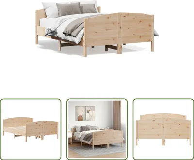 Produktbild von The Living Store Massivholzbett mit Kopfteil 140x190 cm Kiefer