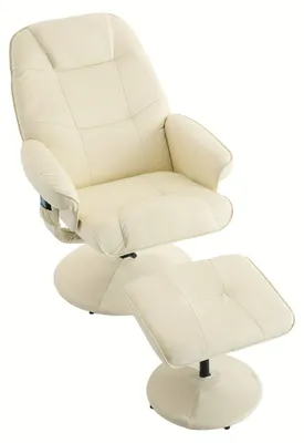 Image de Fauteuil pivotant - Fauteuil de relaxation - Fauteuil club - Fauteuil blanc - Rotation à 360°