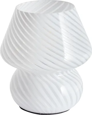 Produktbild von BELIANI Tischlampe Weiß aus Glas Rund Modernes Design für Nachttisch Schlafzimmer Leselampe Tischleuchte mit Kabel