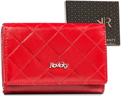 Image de Portefeuille en cuir pour femme avec fermeture à bouton-pression - Rovicky