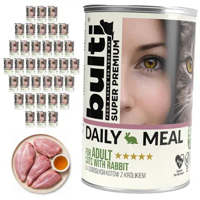 Produktbild von BULTI | Katzenfutter Kaninchen - Nassfutter Set 36x400g Dose - Katzenfutter adult fur Katze