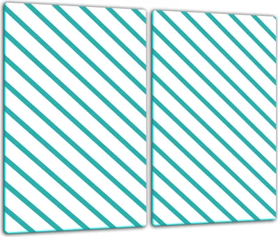 Produktbild von Herdabdeckplatten Glaskeramikkochfeld-Abdeckung Spritzschutz Glas 60x52cm Streifen