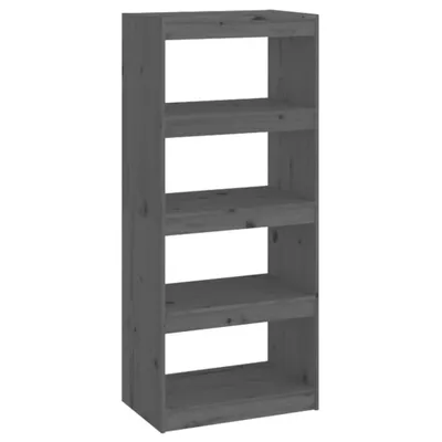 Image de Bibliothèque/Séparateur de pièce Gris 60x30x135,5 cm Pin massif