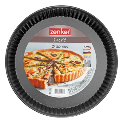 Produktbild von Zenker Quicheform ø28 cm PURE, Tarte- und Obstkuchenform, Tortenbodenform (Farbe: schwarz)