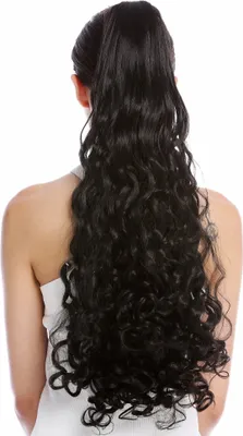 Produktbild von WIG ME UP Zopf Pferdeschwanz Lang Lockig Schwarz N440-V-2