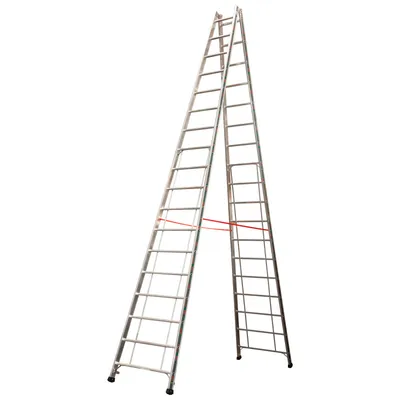 Produktbild von Euro-Profi Alu-Sprossen Stehleiter Mod. S305 - Sprossenanzahl: 2 x 18, Leiterlänge (m): 5,20