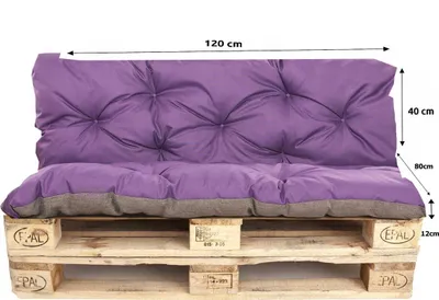 Obrázok produktu pre Sedáky na paletové sedenie | Záhradný podsedák na paletové sedák 120x80/ operadlo 120x40cm fialový | Podsedák na paletové | Poduška  na podlahu