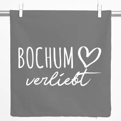 Produktbild von Huuraa Kissenbezug Bochum verliebt 40x40cm Steel Grey Baumwolle Dekokissenbezug Geschenkidee