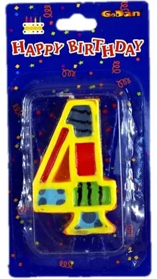 Produktbild von GoDan Geburtstagskerze Ziffer 4 7,5 cm elegant Tortendekoration