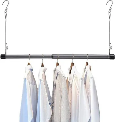 Produktbild von Ibenzoa® Verstellbare Teleskop-Kleiderstange aus Edelstahl – Länge 38–127 cm, Höhenbereich 38–91 cm, Tragkraft 10 kg (Varianten 38–63/38–101/38–127 cm)