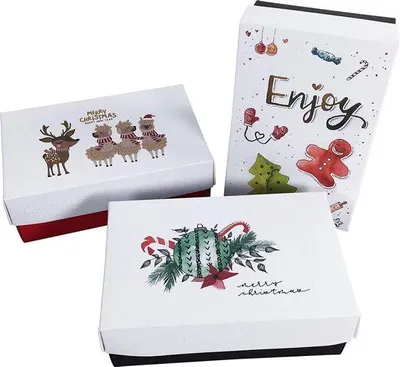 Produktbild von Famanu Geschenkboxen Set - 3 Stück, Weihnachtsmotive